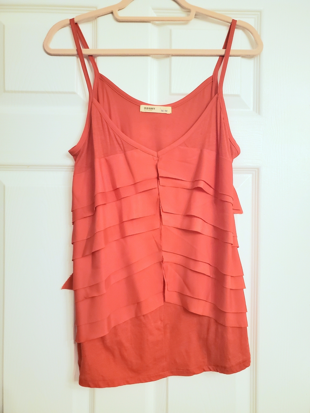 Old Navy Coral Ruffle Tiered Camisole